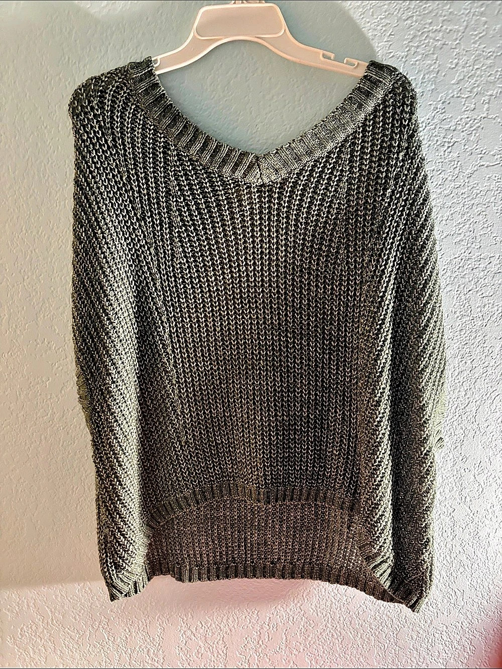 Kori America Knit Crew Neck Sweater Gray Size S/M Like New